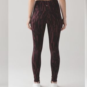 Lululemon Wunder Under Pant(Full-On Luon)Painted Animal Bordeaux drama